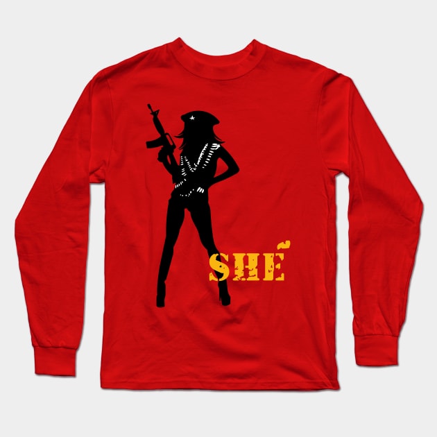 Luz She Long Sleeve T-Shirt by Meta Cortex